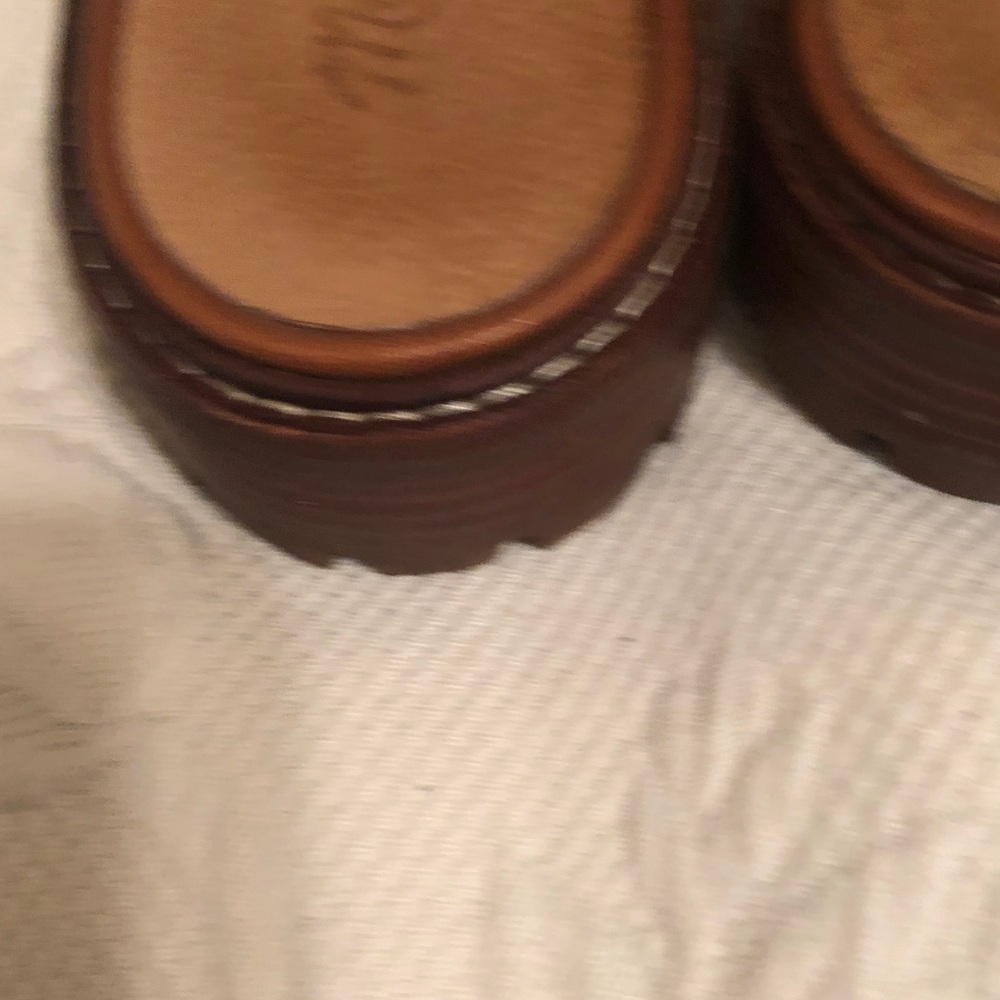 Madewell Brown Leather Slip-On Loafer Mules with lug sole - Picture 9 of 10